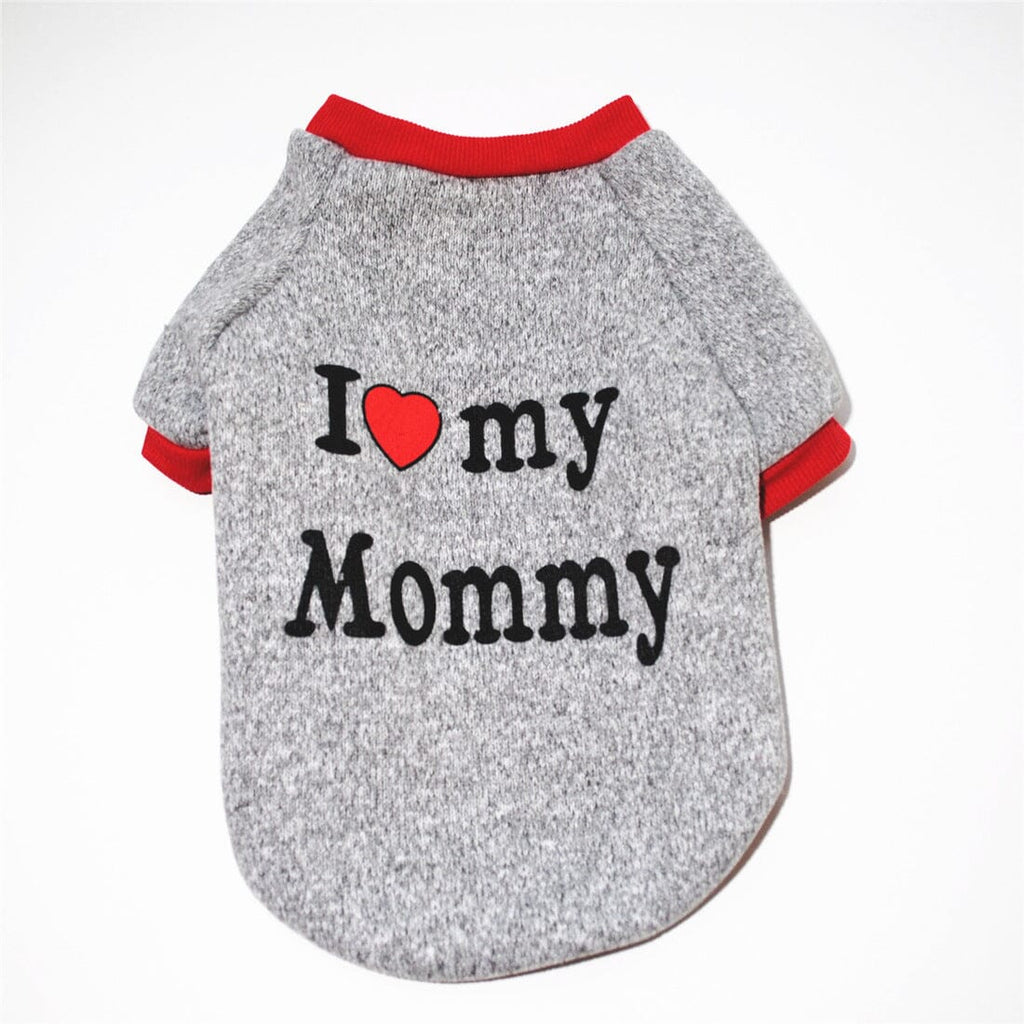 Love Daddy Mommy Hoodie by Furr Baby Gifts Furr Baby Gifts Gray-Mommy XS 