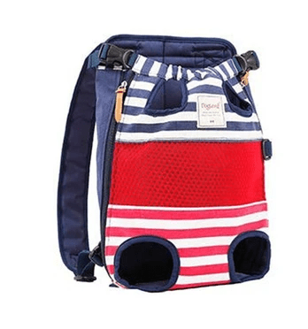 Dog Carrier Front Backpack by Furr Baby Gifts Furr Baby Gifts Red and blue stripes 