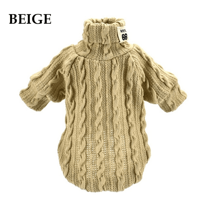 Winter Warm Knitted Turtleneck Sweater for Small Dogs or Cats by Furr Baby Gifts Furr Baby Gifts Beige XS (0-2.2 lbs) 