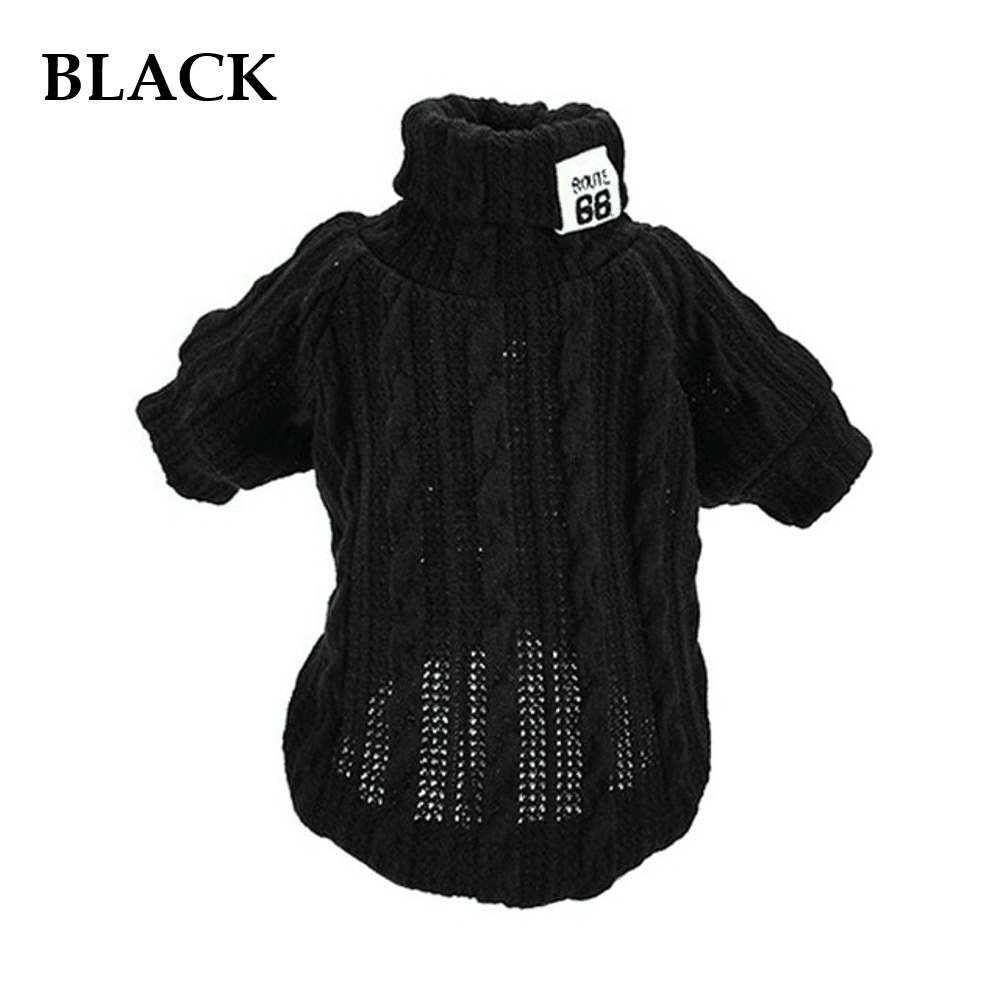 Winter Warm Knitted Turtleneck Sweater for Small Dogs or Cats by Furr Baby Gifts Furr Baby Gifts Black XS (0-2.2 lbs) 