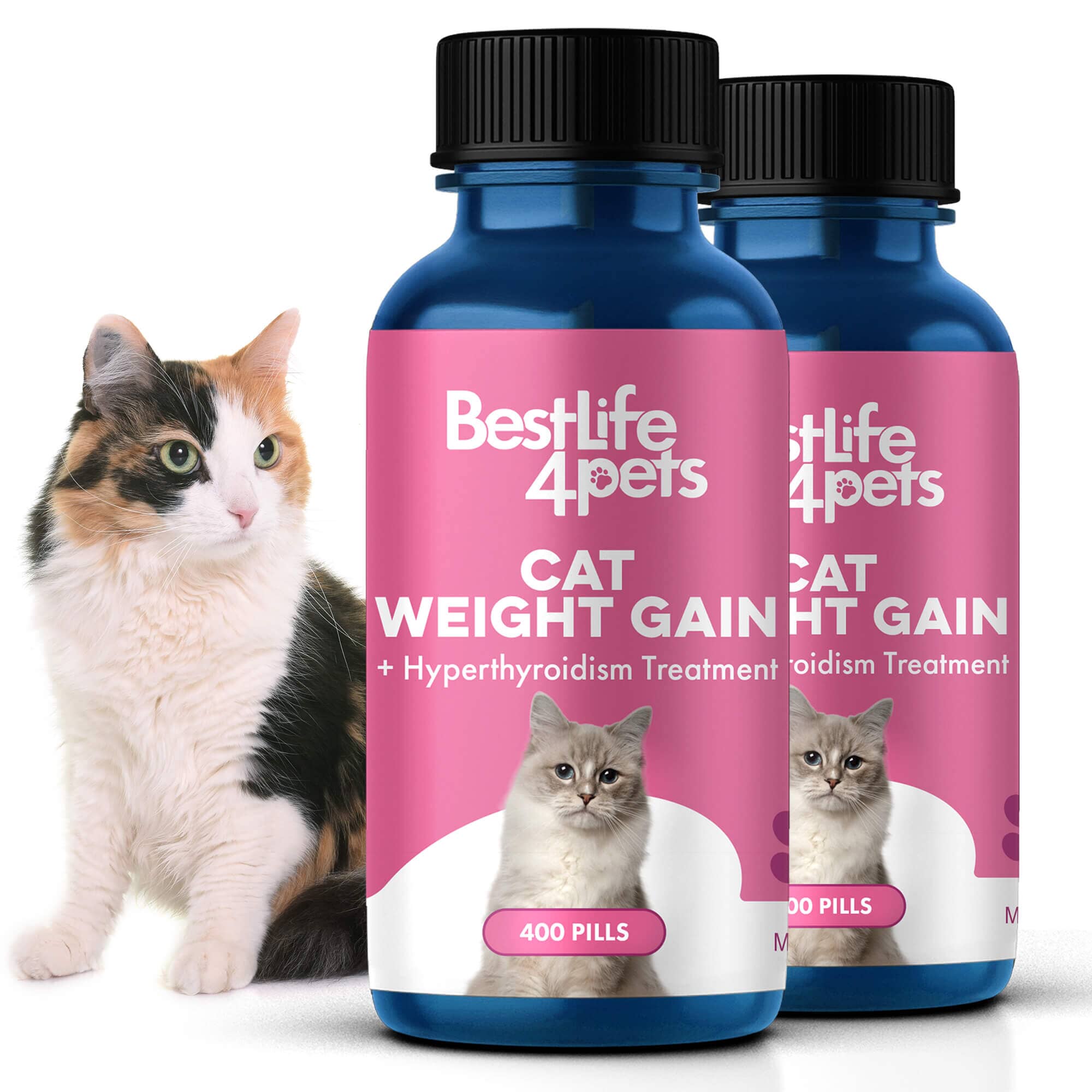 Hyperthyroidism Supplement for Cats - Treats Cat Hyperthyroid, Patchy Hair Loss, and Helps Cat Weight Gain BestLife4Pets 