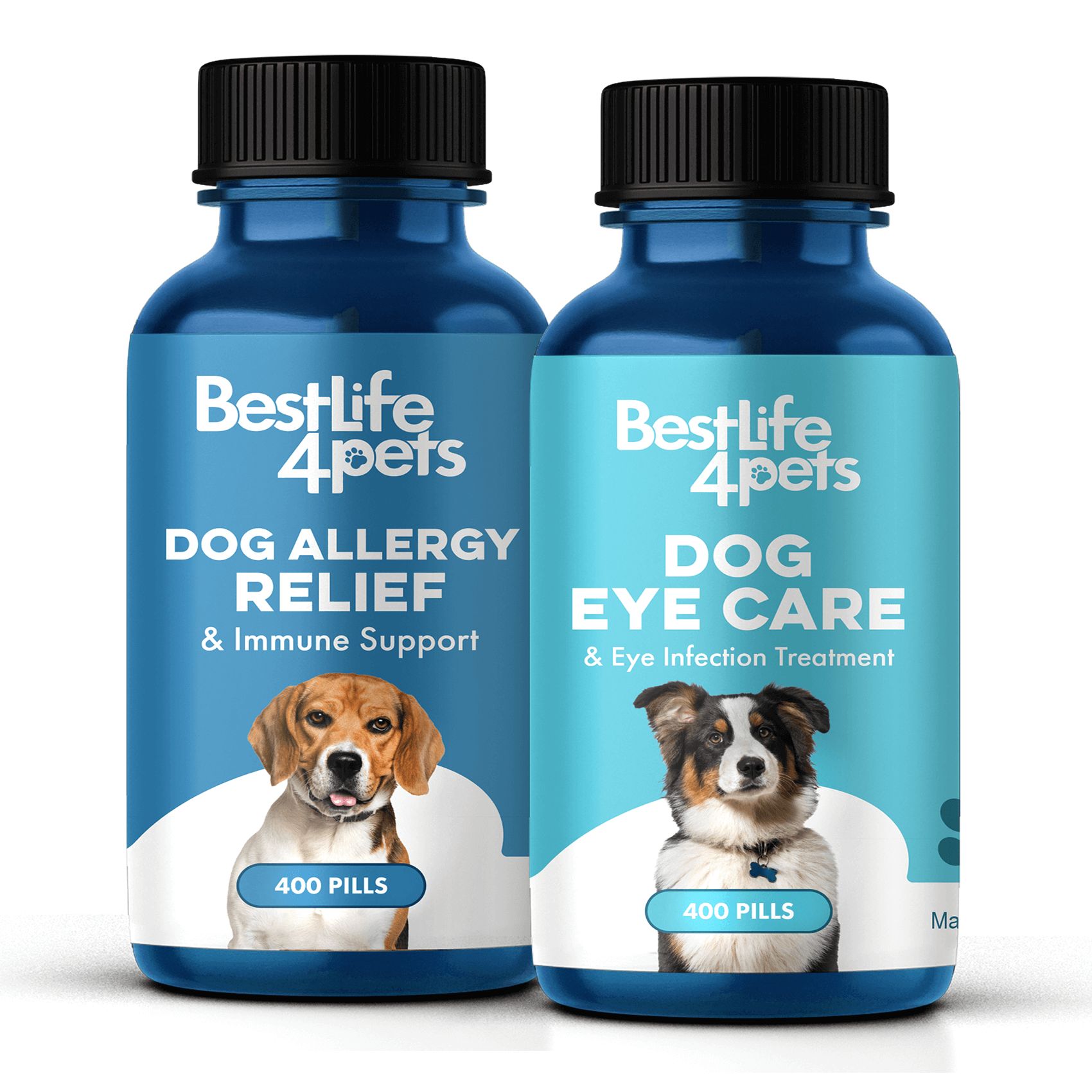 Dog Eye Health & Allergy Relief Bundle (Watery Eyes, Eye Infections, Redness, Itching, Tear Staining) BestLife4Pets 