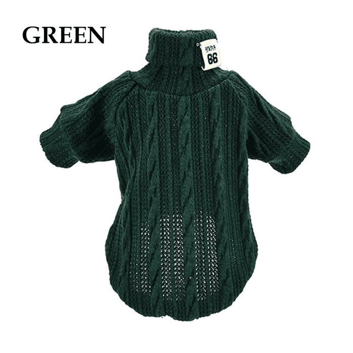 Winter Warm Knitted Turtleneck Sweater for Small Dogs or Cats by Furr Baby Gifts Furr Baby Gifts Green XS (0-2.2 lbs) 