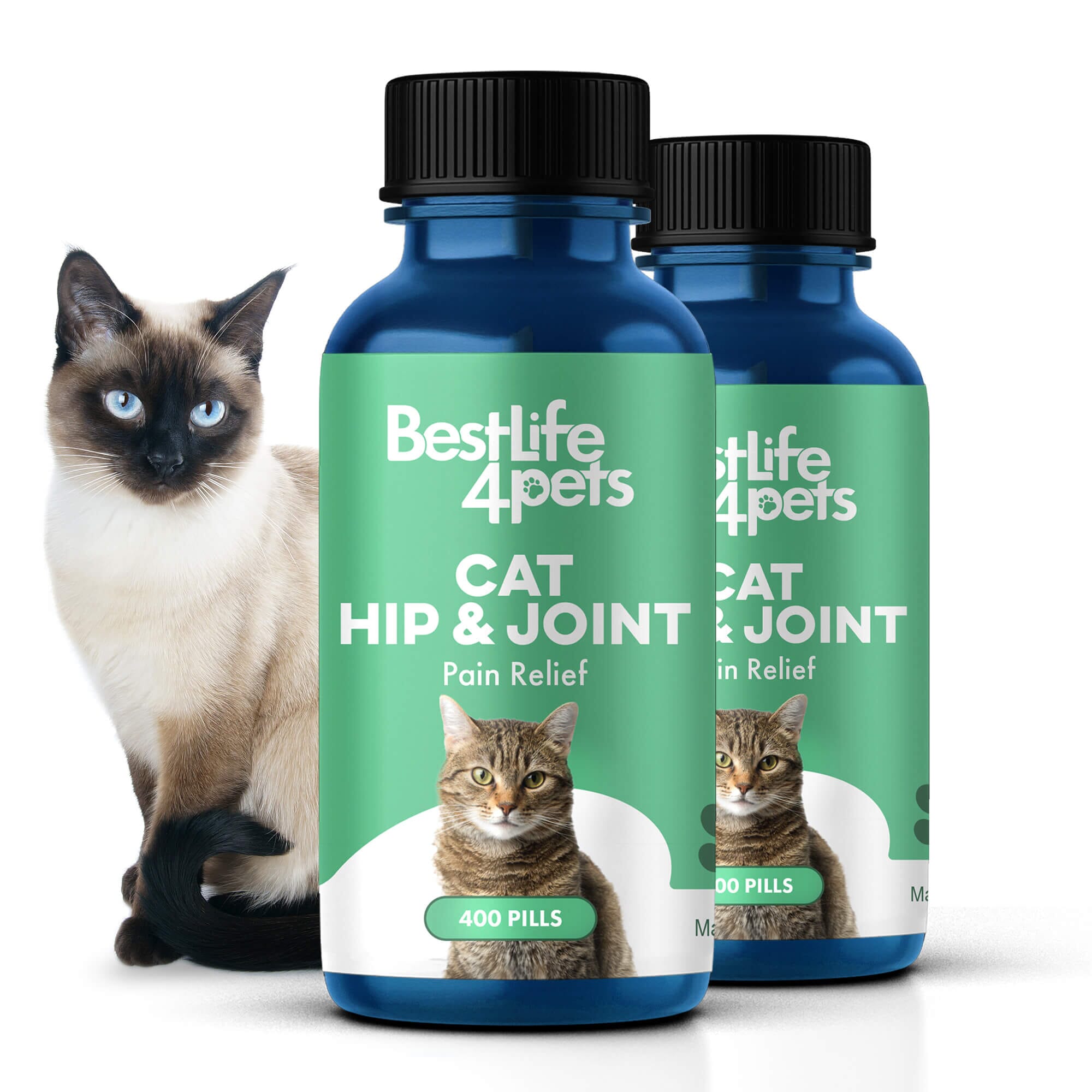 Cat Hip and Joint Pain Relief - Effective Anti-inflammatory and Arthritis Pain Medicine BestLife4Pets 