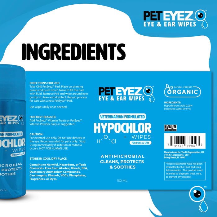 Pet Eyez™️ Eye and Ear Wipe w/ HypoChlor by PetEyez PetEyez 