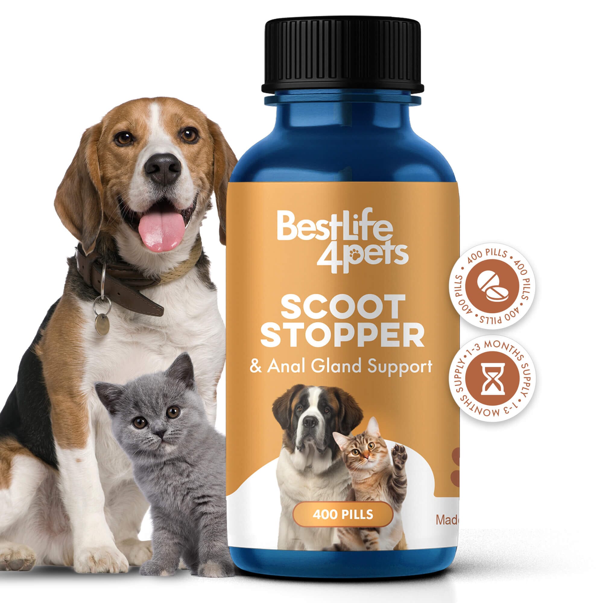 Scoot Stopper & Anal Gland Support for Dogs and Cats BestLife4Pets 