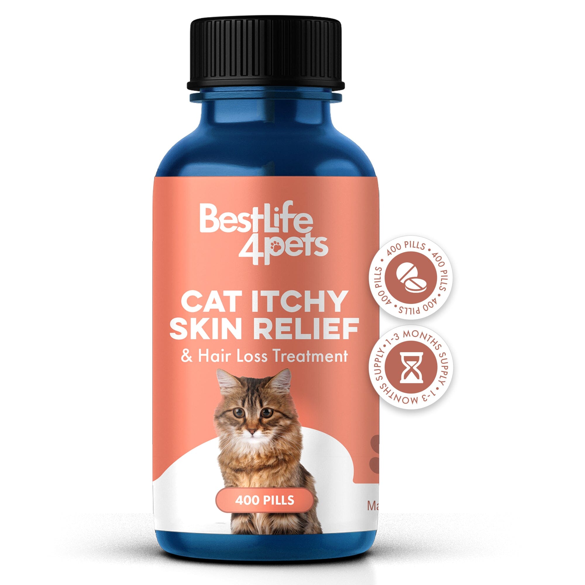 Cat Miliary Dermatitis Relief Bundle (Skin Bumps, Scabs, Inflammation, Flea Allergy) BestLife4Pets 