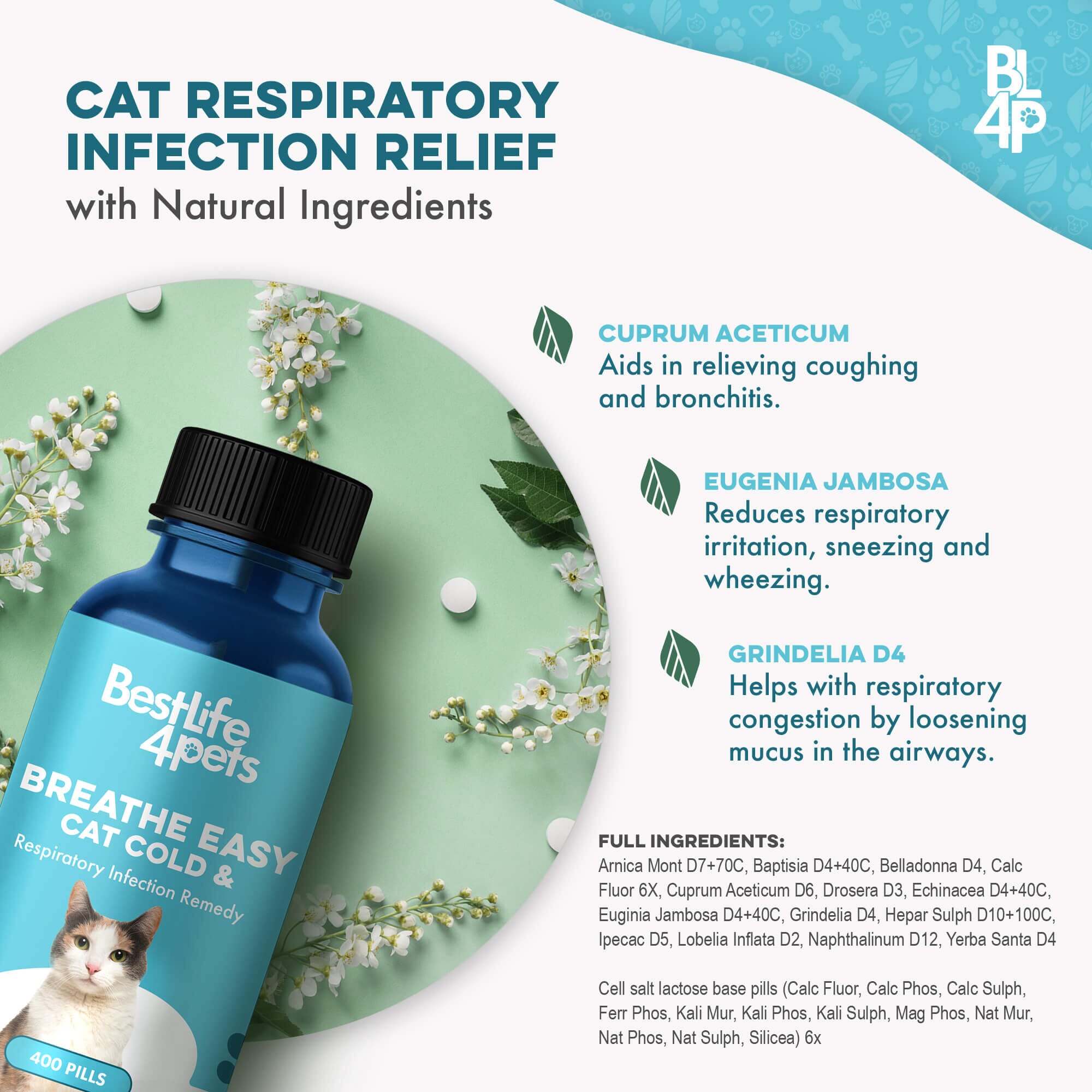 Breathe Easy for Cats - Respiratory Support for Asthma, Cat Cold and Sneezing BestLife4Pets 