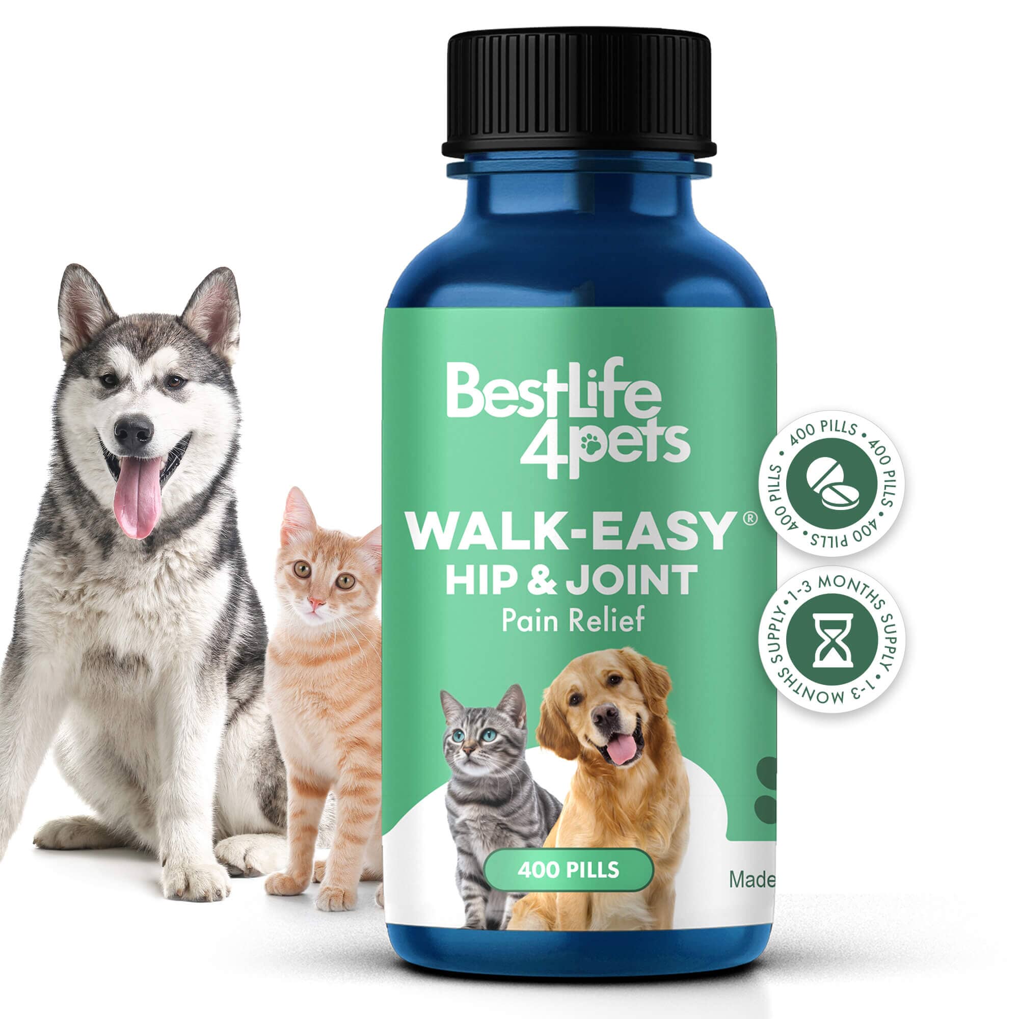 WALK-EASY® Joint and Hip Pain Relief for Dogs and Cats - Helps Arthritis, Torn Ligament and Other Joint Conditions BestLife4Pets 