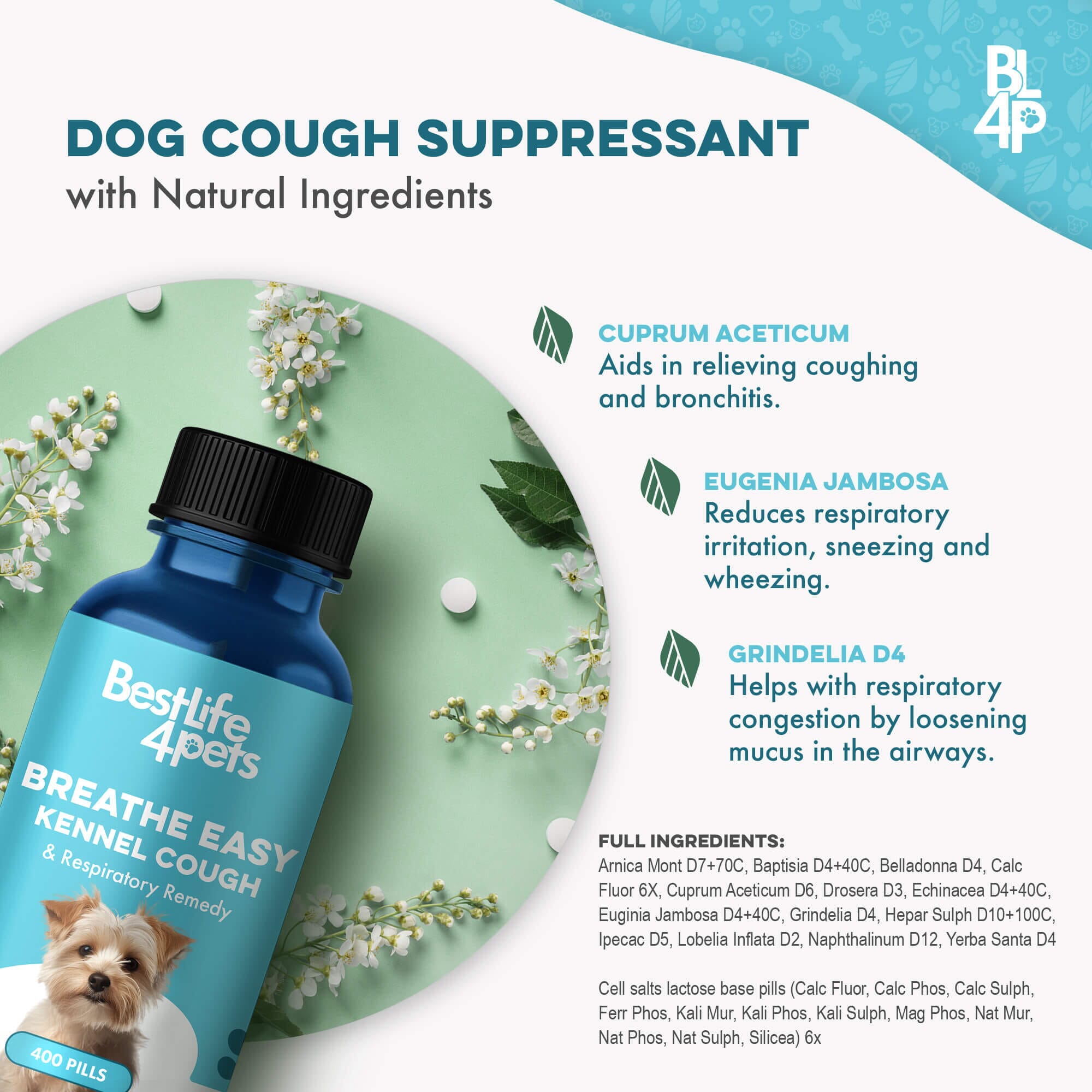 Breathe Easy for Dogs - Kennel Cough & Respiratory Support Remedy BestLife4Pets 