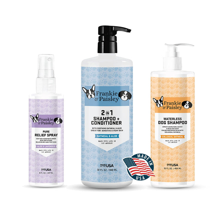 Love My Dog Bath Set - 2-in-1 Shampoo and Conditioner, Waterless Dog Shampoo, and Pure Relief Hot Spot Spray by Los Angeles Brands Los Angeles Brands 